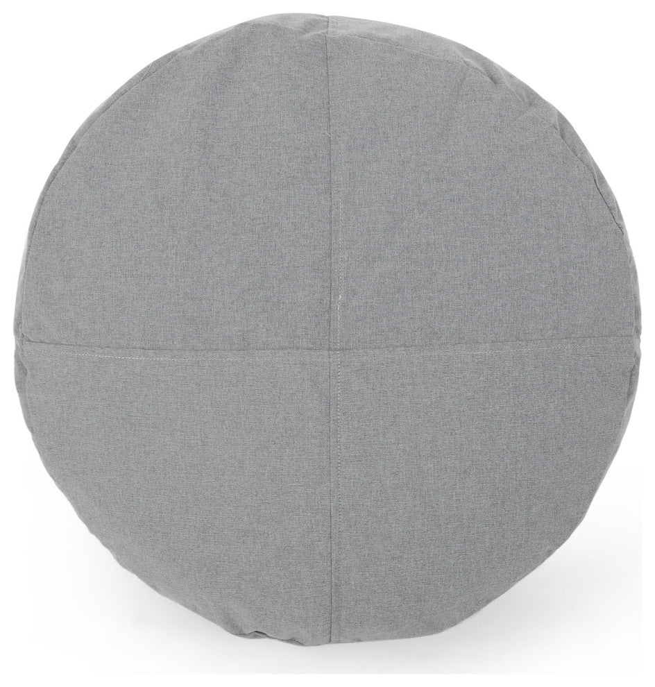 Crystal Cay Outdoor Water Resistant 2' Ottoman Pouf, Charcoal