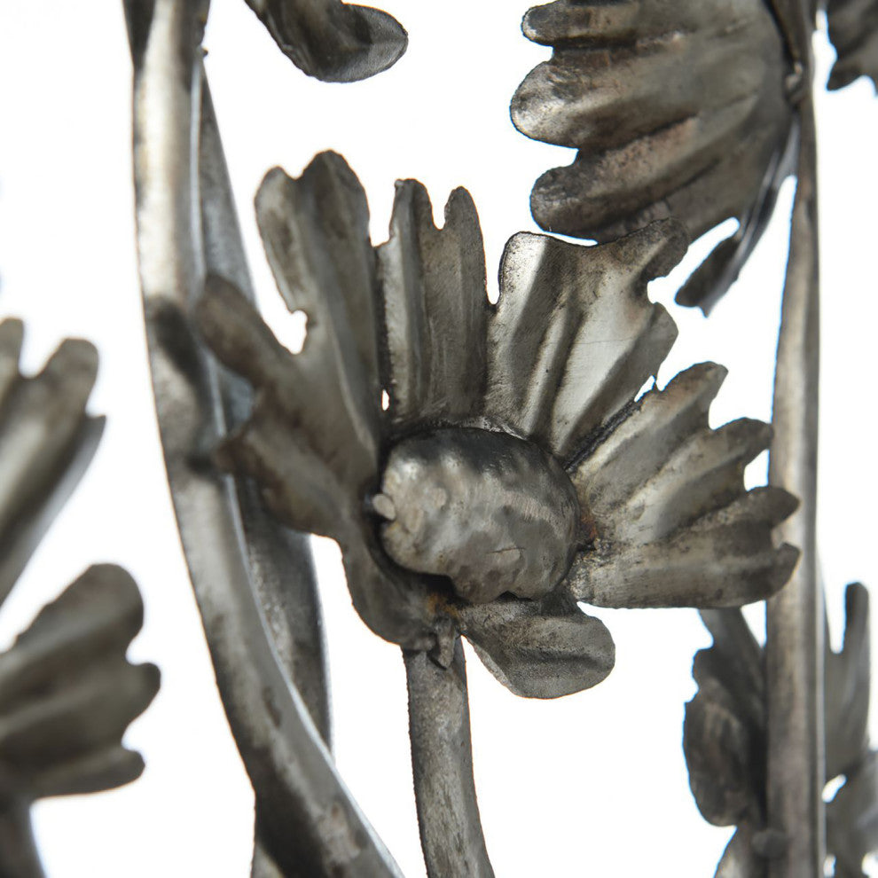 Weathered Aluminum-Metal Wall Art-Flowers-39" x 21"