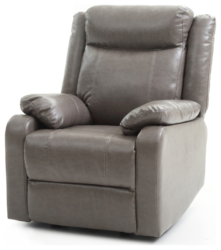 Osino Faux Leather Rocker Recliner, Gray