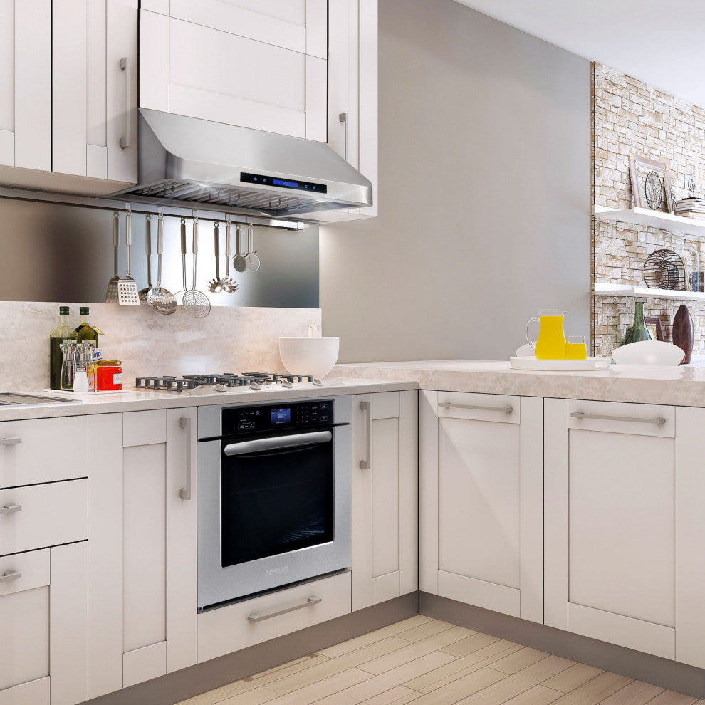 3-Piece, 30" Gas Range, 30" UC Range Hood and 48 Bottle Wine Refrigerator