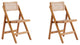 Manhattan Comfort Pullman Dining Folding Chair, Nature, Set of 2