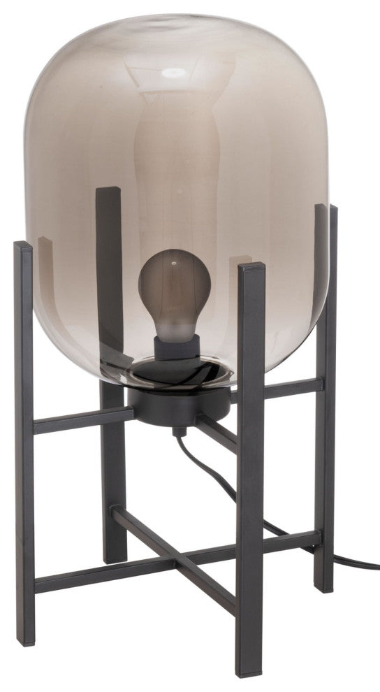Table Lamp, Glass, Metal, Black, Kitchen Lounge Cafe Bistro Lobby Hospitality
