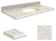 Quartz 31"x19" Vanity Top, Biscuit Bowl, Almond Delite, 8" Centerset