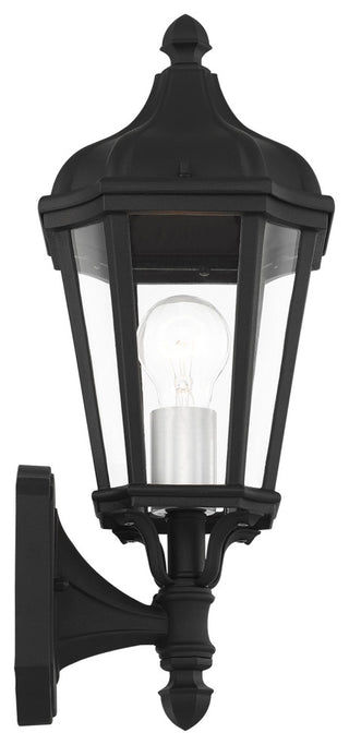 Morgan 1 Light Textured Black/Silver Cluster Small Up Outdoor Wall Lantern