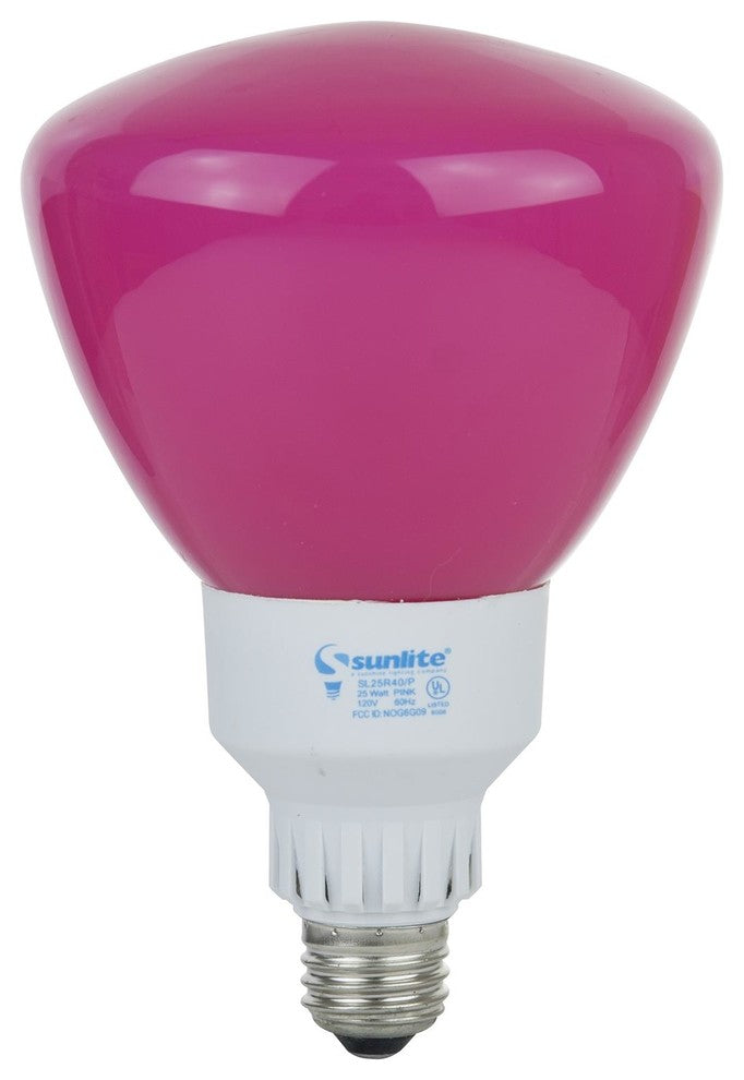 Sunlite 25 Watt R40 Reflector Colored, Medium Base, Pink