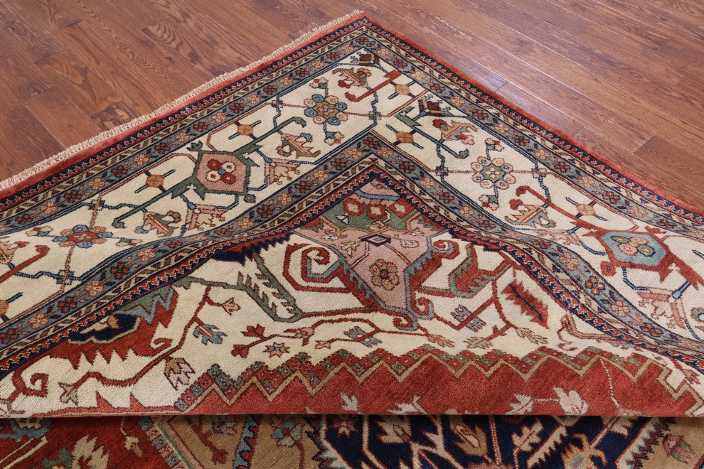 11' 7" X 14' 11" Heriz Serapi Hand Knotted Wool Rug - Q16004