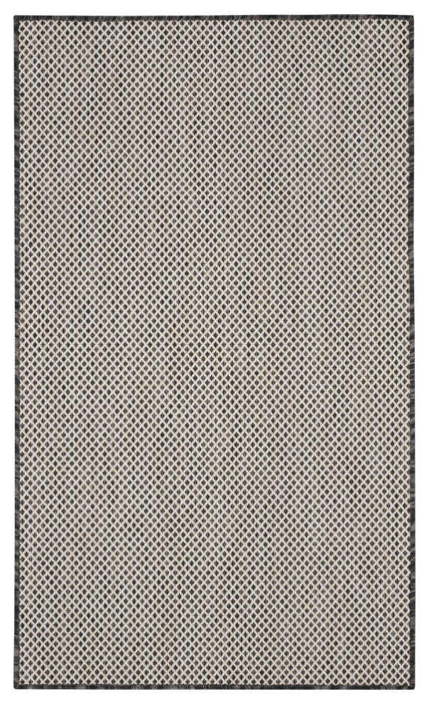 Nourison Courtyard 3' x 5' Ivory Charcoal Modern Area Rug