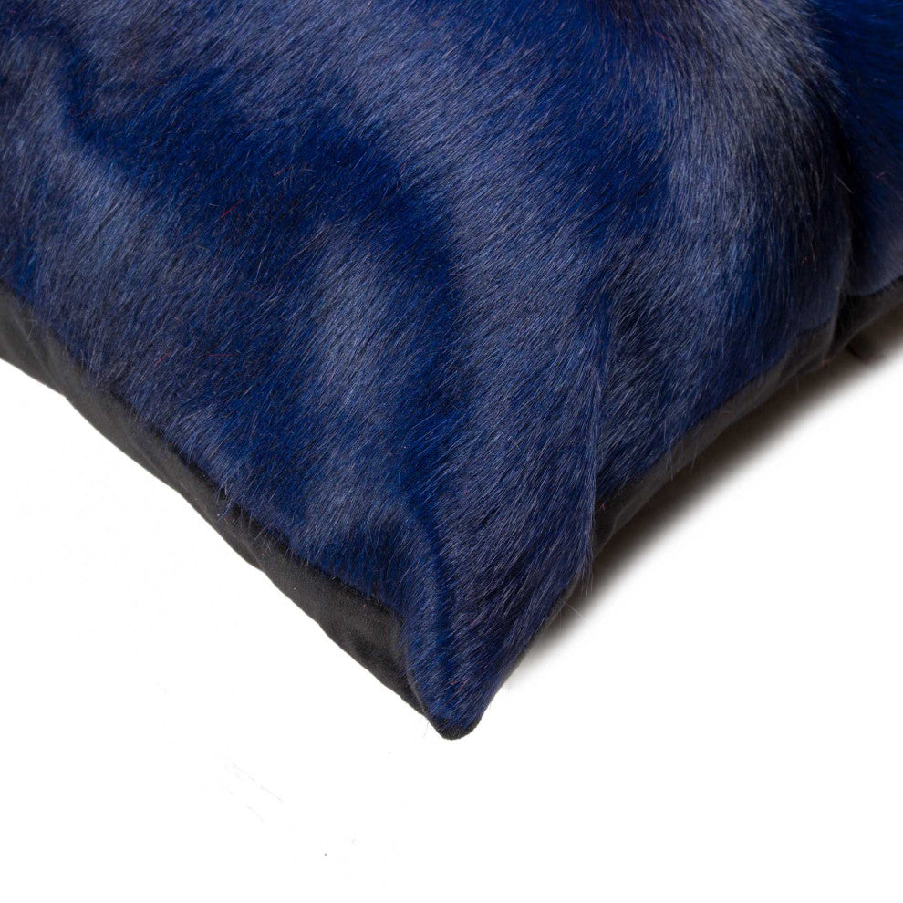 HomeRoots 12" x 20" x 5" Navy, Torino Kobe Cowhide Pillow