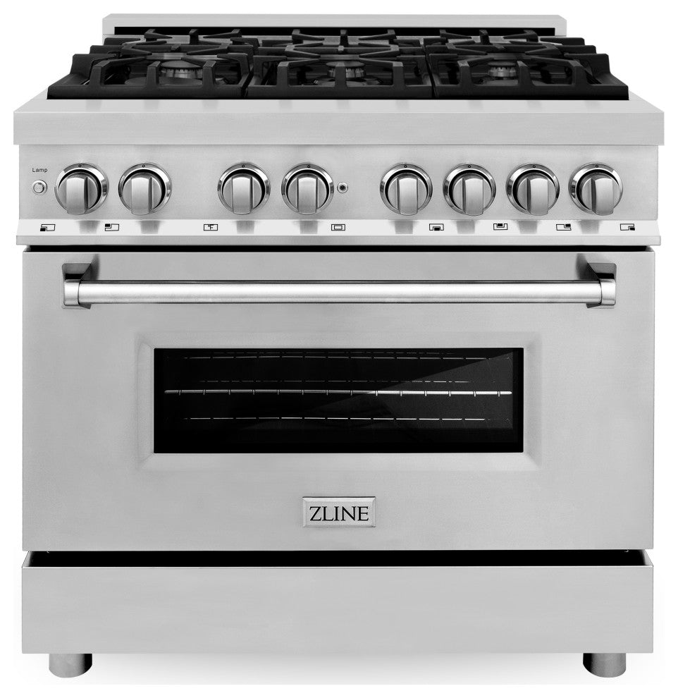 ZLINE Freestanding Range, Stainless Steel, Dual Fuel, RA36