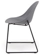 Seline Series Modern Accent Dining Chair with Black Steel Metal Legs, Gray