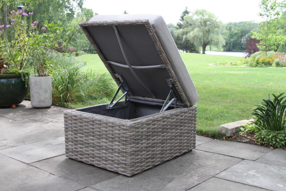 Wicker Storage Ottoman