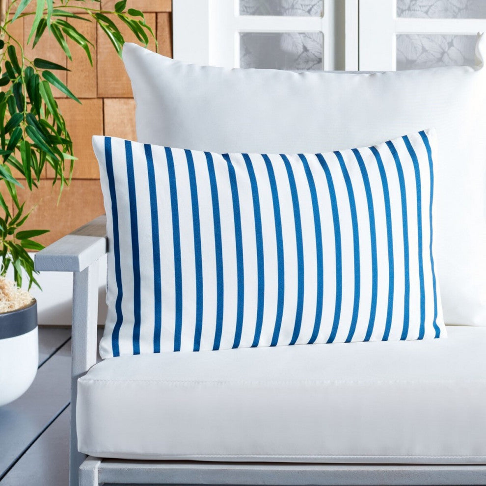 Safavieh Nichelle Outdoor Pillow Navy 20" X 12"