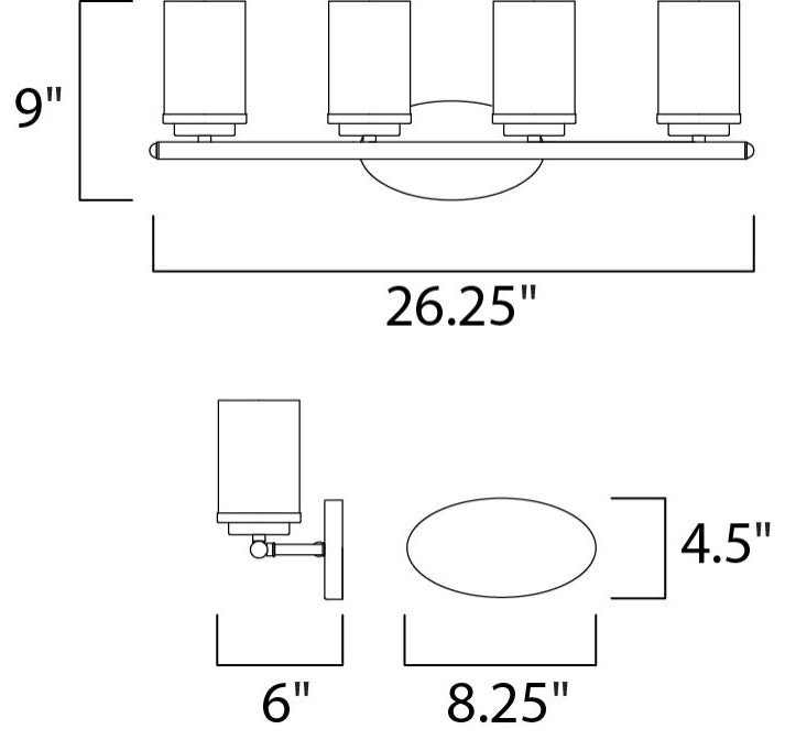 Maxim Corona Four Light Bath Vanity 10214FTBK