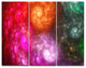 Multi Color Rotating Galaxies, Abstract Wall Art Canvas, 36x28, 3 Panels