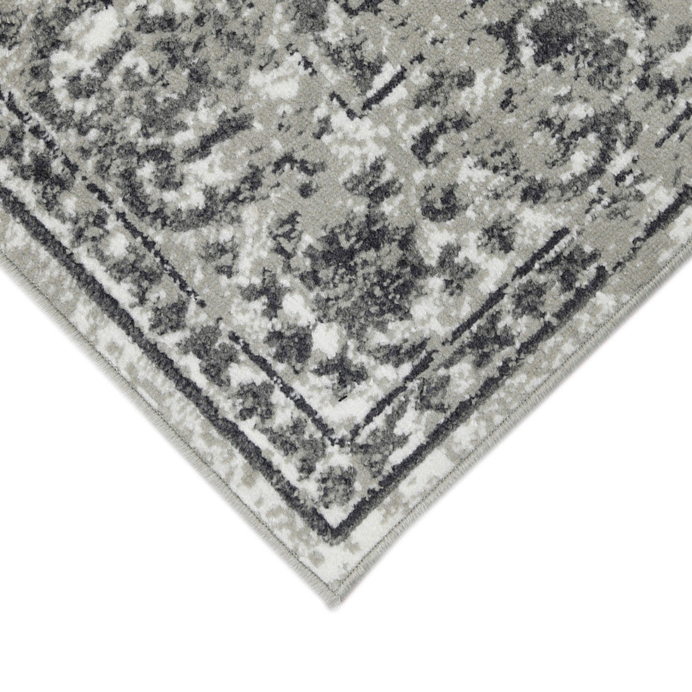 Alpine Fany Power-Loomed Polypropylene Area Rug, Dark Gray, 9'2"x12'2"