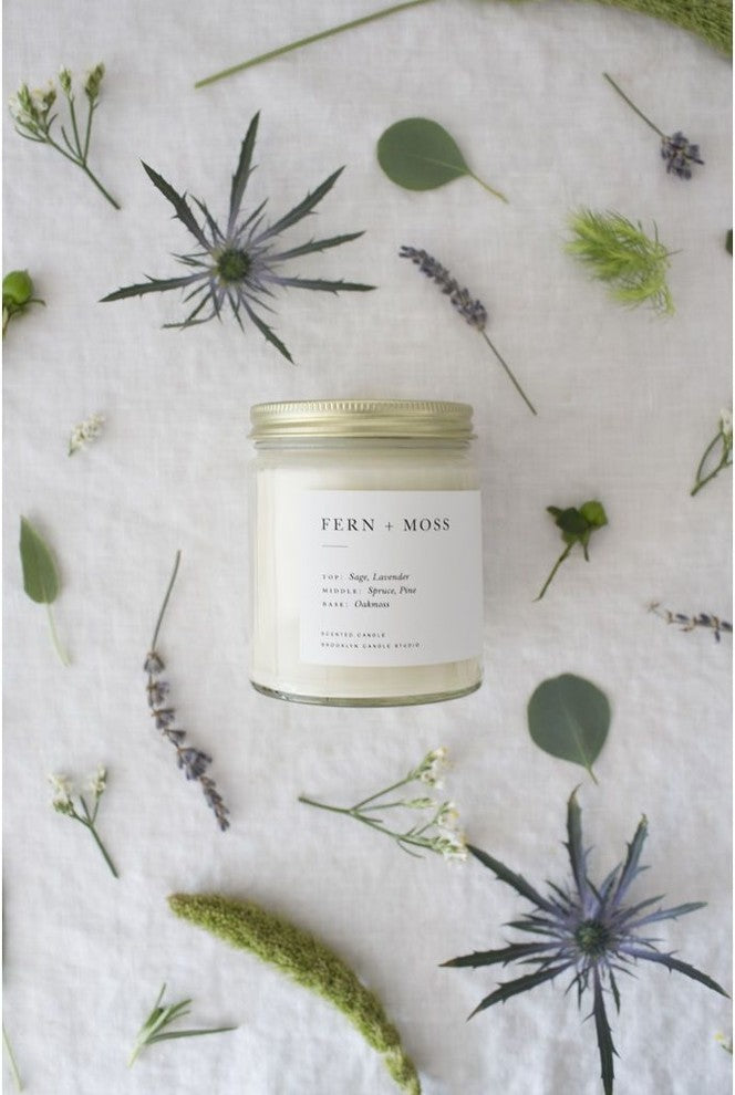 Brooklyn Candle Studio Minimalist Candle, Fern With Moss