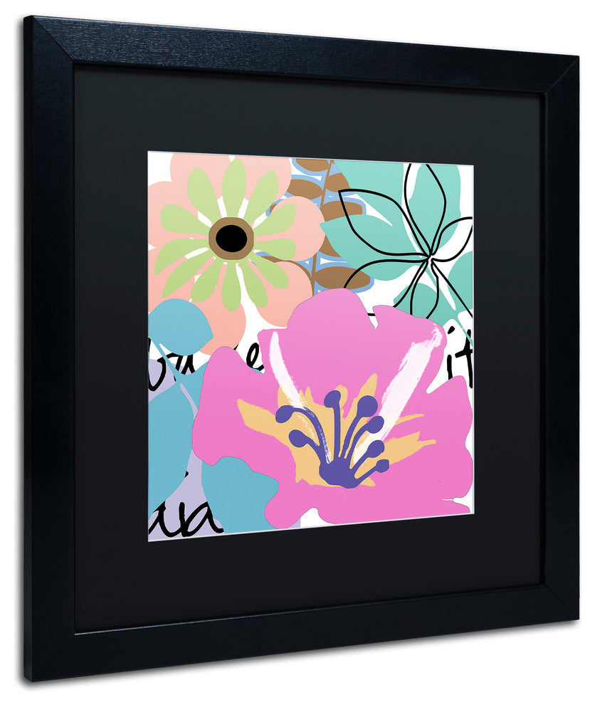 Color Bakery ''French Poodle I'' Matted Framed Art, Black Frame, Black Mat, 16x16
