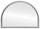 Pescara Framed Mantel Mirror, Crescent Cathedral, 38.4"x27.4", Silver Spray