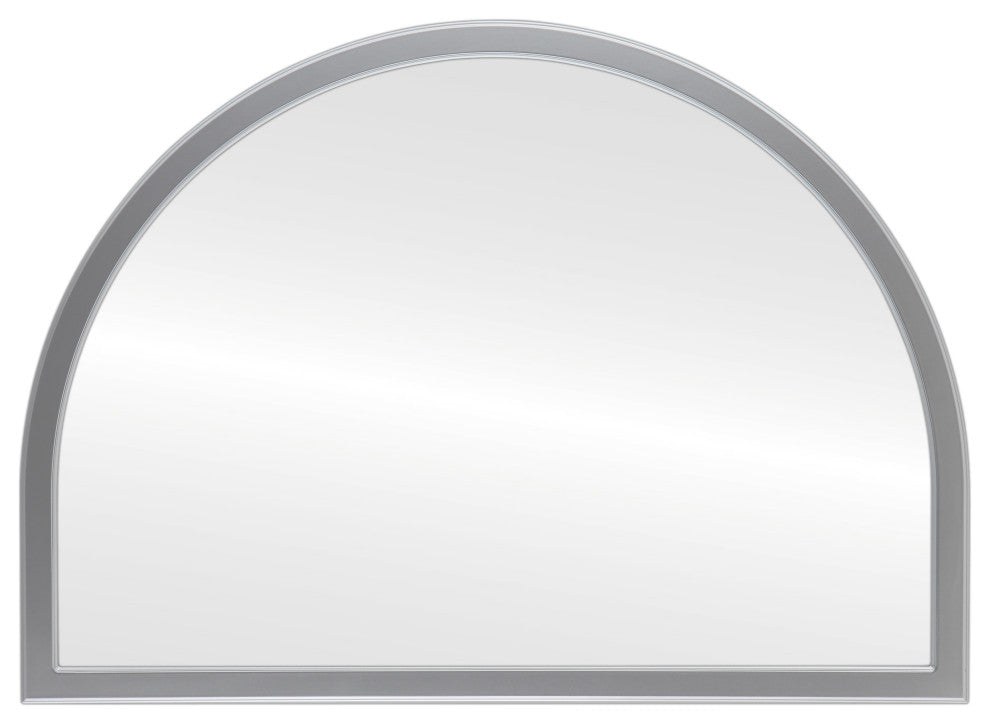 Pescara Framed Mantel Mirror, Crescent Cathedral, 38.4"x27.4", Silver Spray