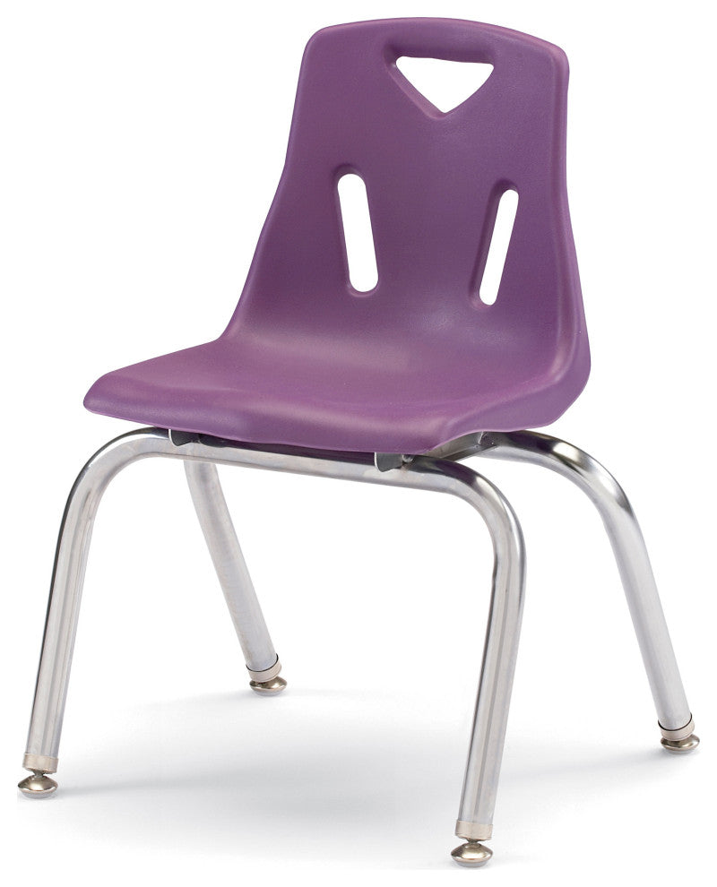 Berries Stacking Chair with Chrome-Plated Legs - 14" Ht - Purple