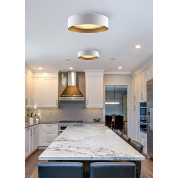 Lynch White and Gold Flush Mount Ceiling Light
