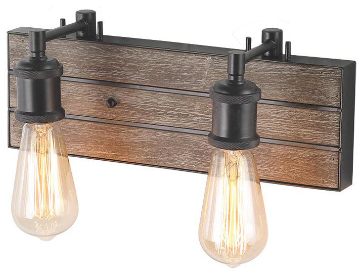 LNC 2-Light Wall Lamps Wood Indoor Wall Sconces Bathroom Vanity Lighting