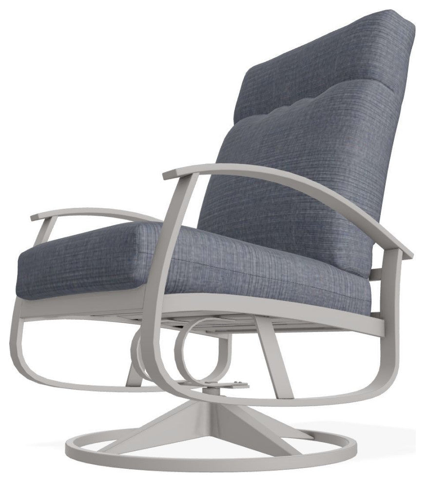 Belle Isle Cushion Deep Seat Outdoor Swivel Rocker, Proven Denim/Warm Gray
