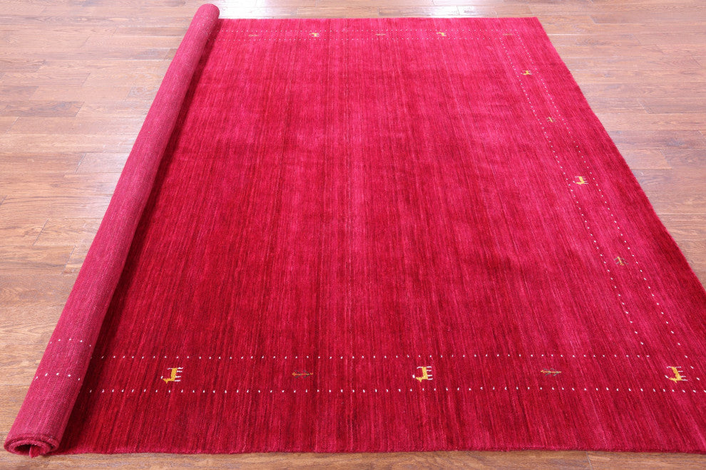 8' Square Persian Gabbeh Hand Knotted Wool Rug - Q15221