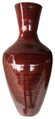 HomeRoots 29.5" Red Lacquer Spun Bamboo Floor Vase