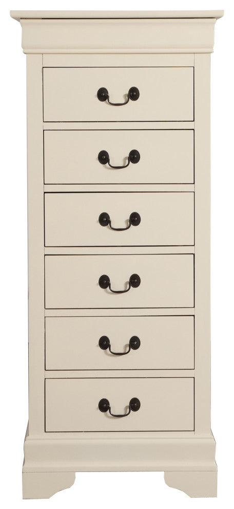 Louis Phillipe Beige 7 Drawer Chest of Drawers (22 in L. X 16 in W. X 51 in H.)