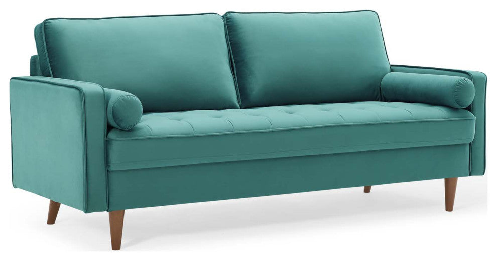 Valour Performance Velvet Sofa - Teal