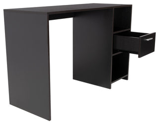 Arlington Computer Desk with Drawer, 2 Open Storage Shelves and Legs, Black
