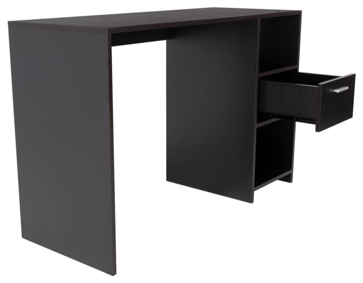 Arlington Computer Desk with Drawer, 2 Open Storage Shelves and Legs, Black