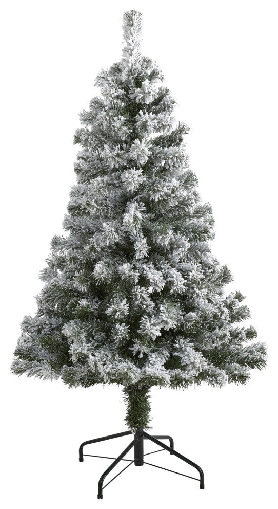 Nearly Natural 4' Flocked West Virginia Fir Artificial Christmas Tree