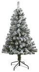 Nearly Natural 4' Flocked West Virginia Fir Artificial Christmas Tree