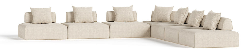 Divani Casa Mondo Modern Modular Beige Fabric Sectional Sofa