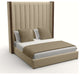 Nativa Interiors Irenne Vertical Channel Bed, Flax, Queen, High 87"