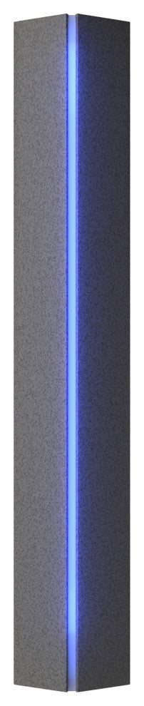 Gallery Small Sconce, Natural Iron Finish, Blue Glass