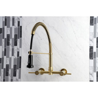 Gourmetier GS818XDL-P Concord 2-Handle Wall Mount Pull-Down Kitchen Faucet, Brus