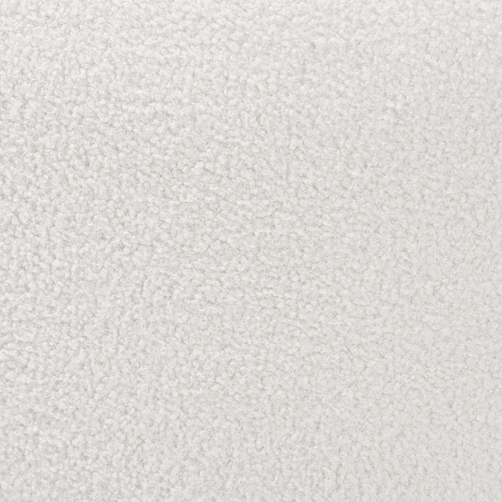 Demeter Ivory Boucle Ottoman, Round