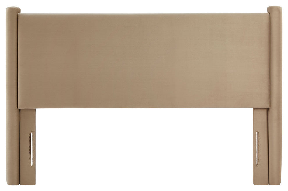 Rael Performance Velvet Queen Headboard, Taupe