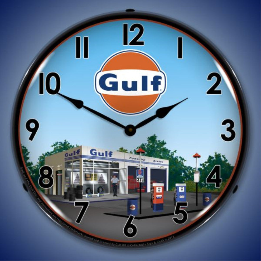 GO1303429 Gulf Station Clock