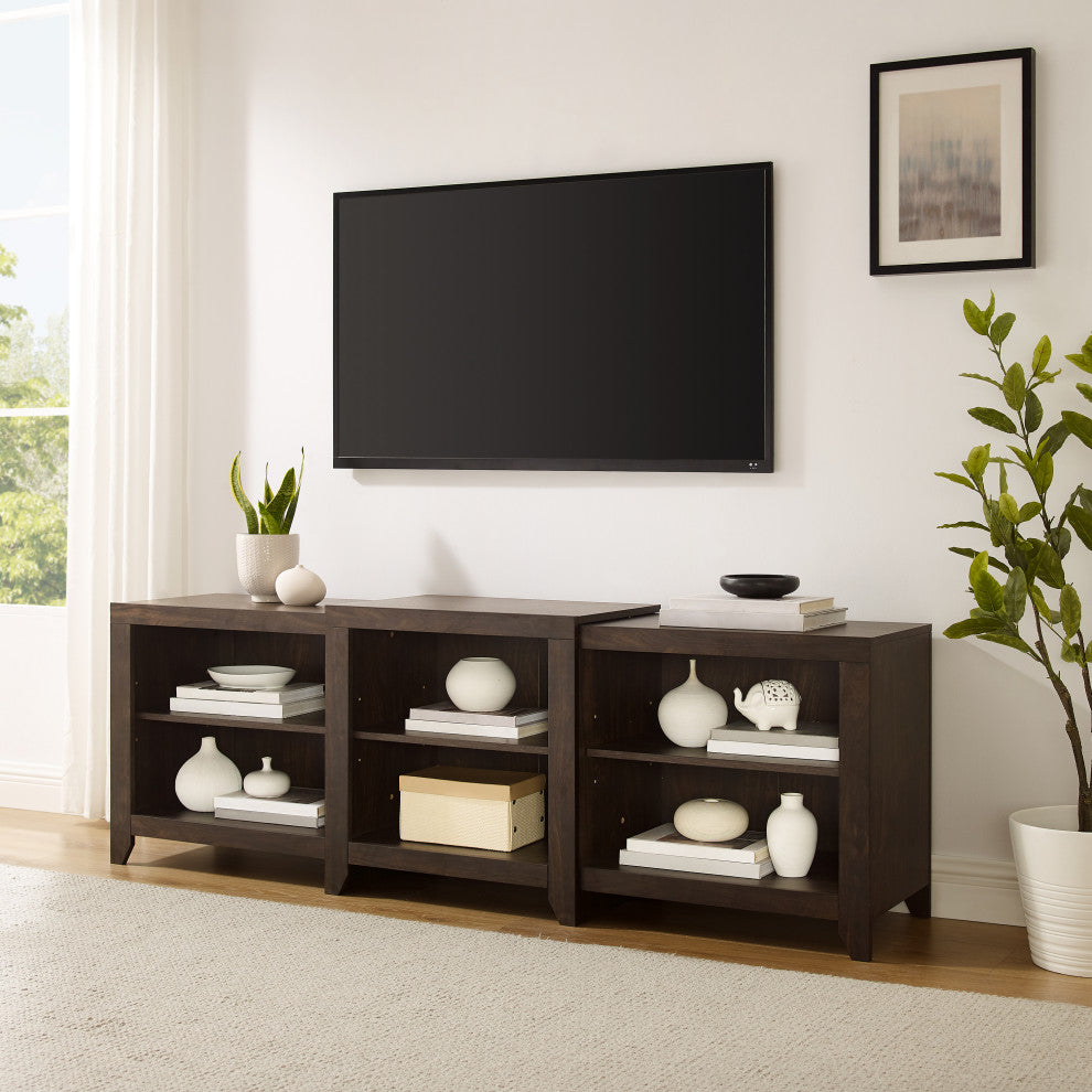 Ronin Low Profile Tv Stand For 75+ Inch Tv, Dark Walnut