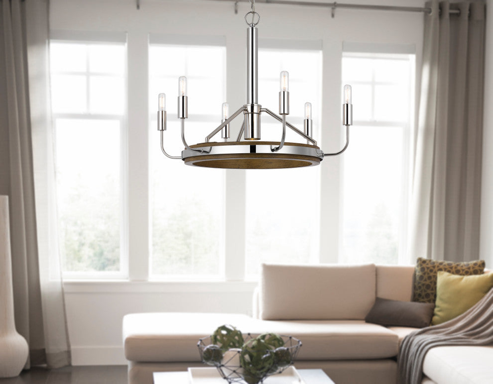Saluda 60W x 6 metal chandelier