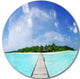Maldives Panorama, Seascape Photography Round Wall Art, 23"