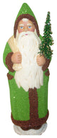 Schaller Paper Mache Candy Container- Santa Green With Gifts