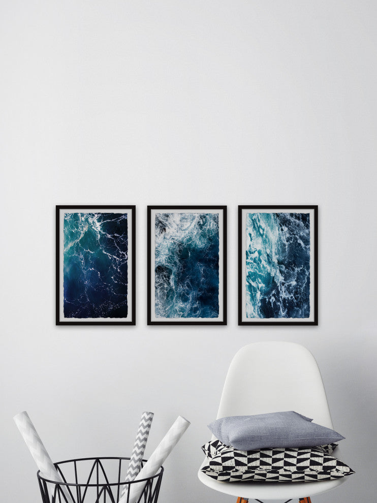 Whole Lot of Blue Triptych, Set of 3, 16x24 Panels