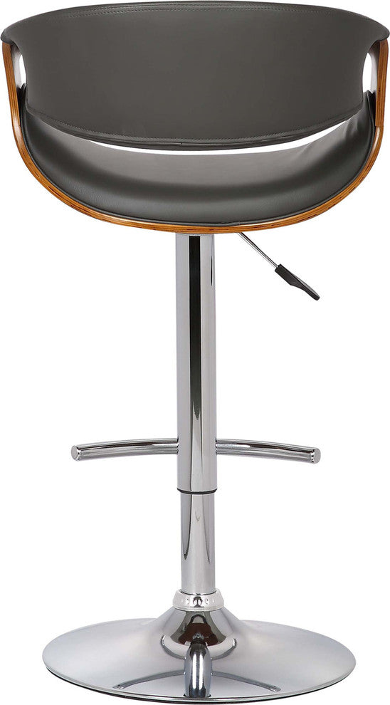 Butterfly Swivel Bar Stool, Walnut and Gray