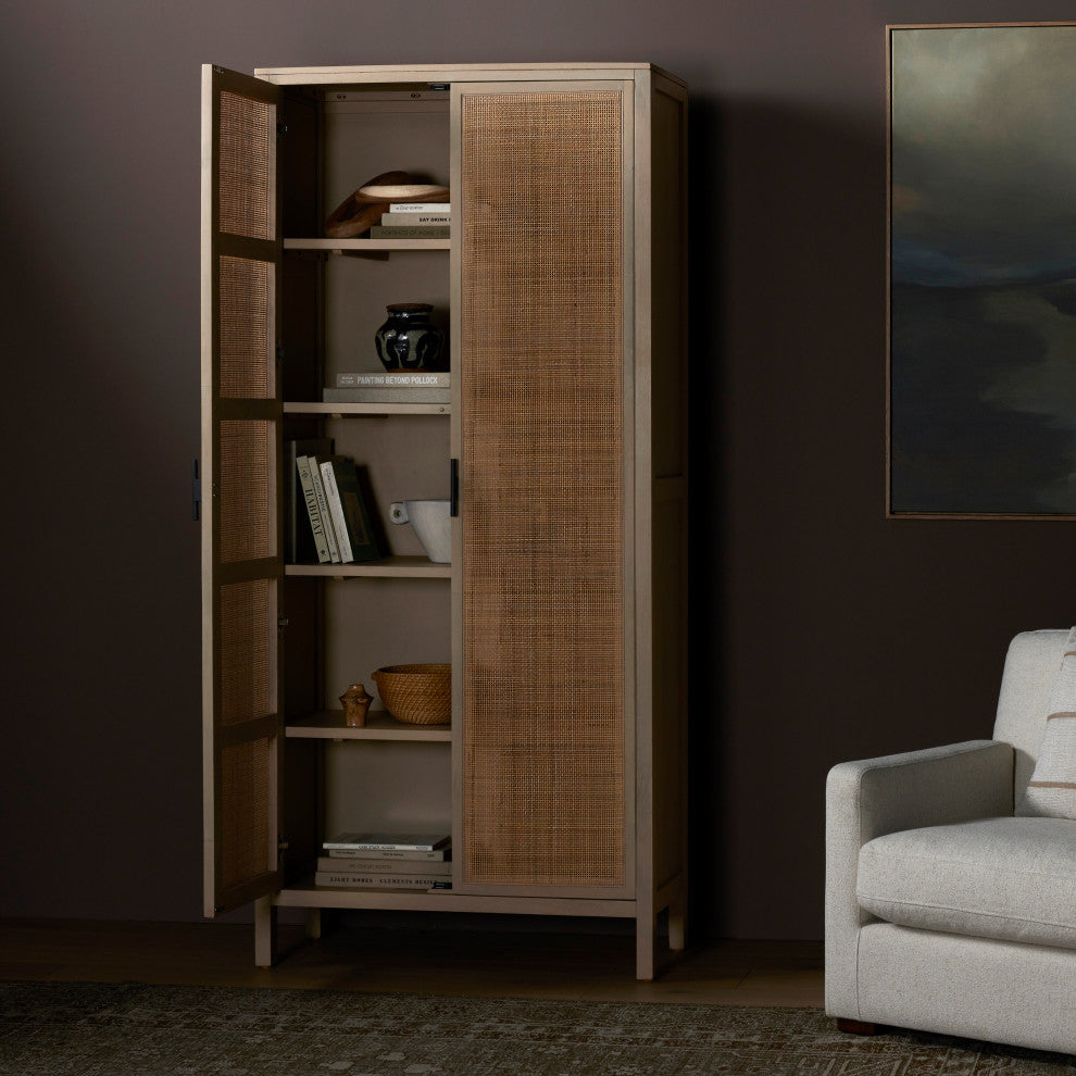Lifestyle shot showing the cabinet in a real room; product fully visible.