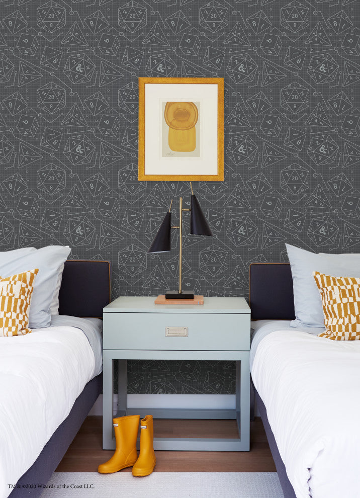 Charcoal Dungeons & Dragons Peel & Stick Wallpaper